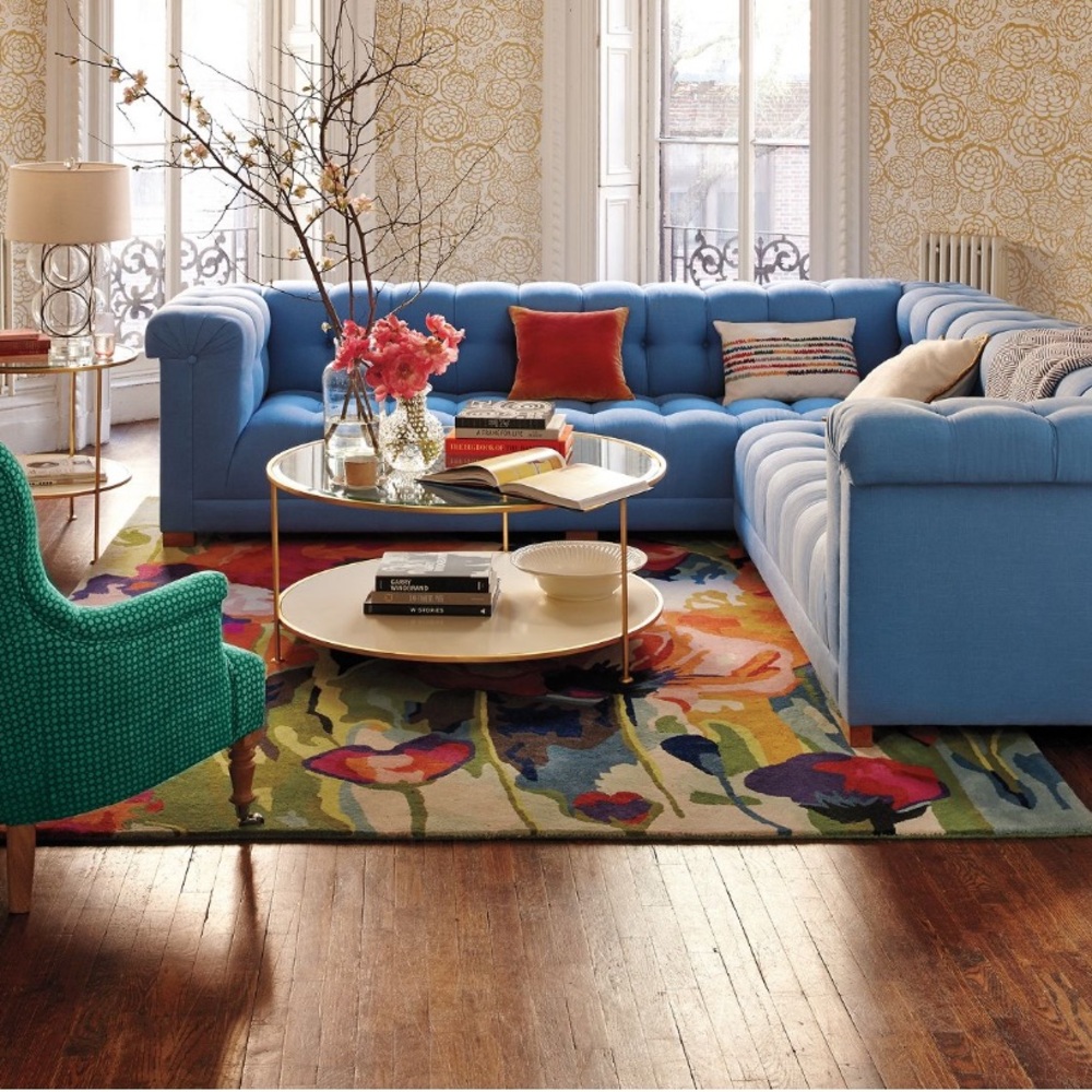Anthropologie 3x5 Tufted Brilliant poppies area rug‎